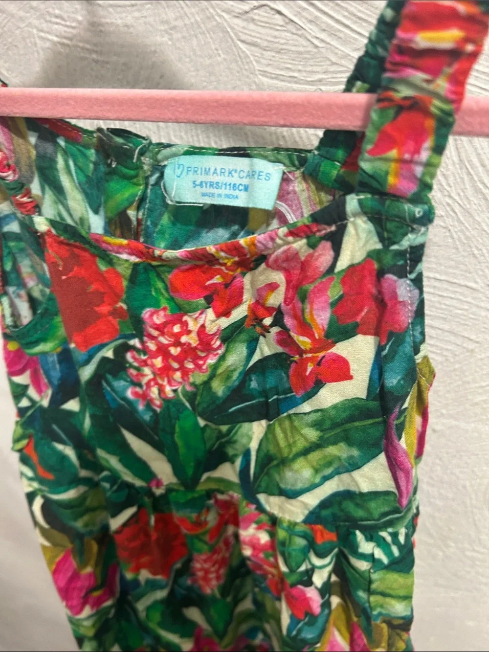 Primark Kids Floral One-Piece Dress - Green Tropical Print